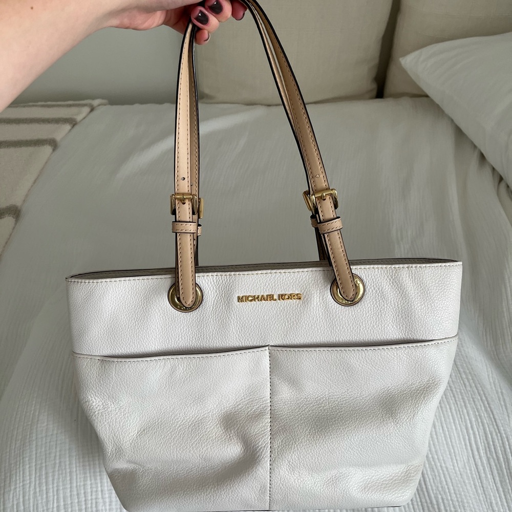 Michael Kors Cream Leather Tote